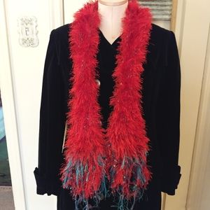 Red Scarf Clothing Accessory Wrap Red Blue Glamour